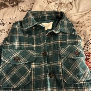 Thread & Supply Hunter Green plaid Shacket